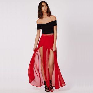 chiffon split skirt